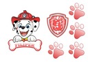 Potlač cukru PAW PATROL Marshallove číslo + Meno