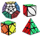 SADA 4 LOGICKÝCH KOCIEK MEGAMINX SKEWB PYRAMID