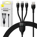 3v1 USB microUSB USB-C Lightning kábel 100W 120cm