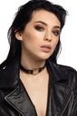 Čierny gothic ROCK ekokožený choker so srdcom