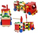 BLOKY DREVENÝ SET AUTOMOBIL MONTESSORI PUZZLE