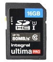 INTEGRÁLNA PAMÄŤOVÁ KARTA 16GB SDHC CLASS 10 80MB/s