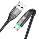 USB kábel - Micro USB Quick Charge 3.0 LED 3A 2M