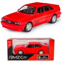 KOVOVÉ AUTO S POHONOM AUDI QUATTRO 1980 ČERVENÝ MODEL 1:34 DAFFI 119987