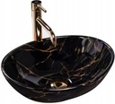 SOFIA Umývadlo na dosku Black Marble Black Shiny Marble Rea