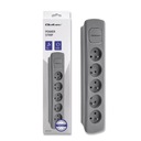 Qoltec Power strip| 5 zásuviek | 1,8 m | Šedá