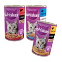 WHISKAS DOSPELÝ 3 PRÍCHUTI VMKRÉ KRMIVO PRE MAČKY 12x400g