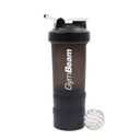 SHAKER SHAKER S PROTEÍNOVOU NÁDOBOU DO GYM BLACK - GymBeam 600 ml