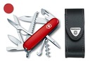 Victorinox 1.3713, vreckový nôž Huntsman + kožené puzdro 4.0520.3, 91 mm