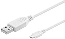 MicroConnect Micro USB kábel, biely, 5 m