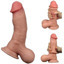 Dildo s pohyblivou pokožkou, penis 19,5 cm, s prísavkou