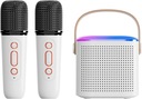 MINI KARAOKE SET BEZDRÔTOVÝ BLUETOOTH LED REPRODUKTOR + 2 MIKROFÓNY