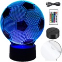 NOČNÁ LAMPA FUTBAL 3D FARBY DIAĽKOVÉ