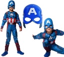 OUTFIT CAPTAIN AMERICA MASKA MUSCLES FUN 122/128