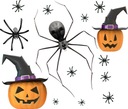 Halloween nálepky dekorácie na okná Pavúky tekvica