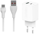 SIEŤOVÁ NABÍJAČKA SMART ID PRE TELEFÓN 2xUSB USB-C 20W PD QC 3.0 + KÁBEL