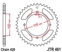 JT ZADNÉ OZNAČENIE 467 47 KAWASAKI KX 80/85 '86-'17 (46747JT) (REŤAZ 420)