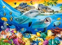 PUZZLE ZVIERATKA DELFÍNY REEF 6+ 100 EL KOLEČKO