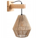 BOHO NÁSTENNÁ LAMPA, DREVO, JUTOVÁ STRUNKA