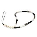 Guess prívesok GUSTBCKH Phone Strap black/white/