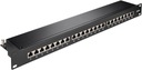 Patchpanel STP CAT 6a 19-palcový 48,3 cm 24 portov čierny