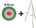 Lukostrelecká podložka 65 cm lakovaná na zeleno + stojan