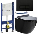 GEBERIT BETONOVANÝ WC SET, MISKA MATNÁ ČIERNA