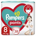 PAMPERS PANTS Veľkosť 8 PLIENKOVÉ NOHAVICE 32 KUSOV KOMFORT