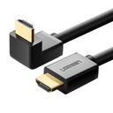 Uzelený uhlový kábel HDMI (90°) 4K 1m čierny