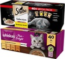 SHEBA A WHISKAS ZMES HYDINOVÝCH PRÍCHUTI V OMÁČKE A ŽELÉ 80x85g