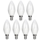 7x LED ŽIAROVKA ÚSPORA ENERGIE C37 E14 3W 240lm 6000K STUDENÁ BIELA