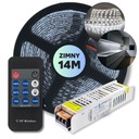 SET 14m Páskový LED pás SMD biely studený napájací zdroj + 12V diaľkové ovládanie