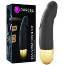 Čierny vibrátor REAL VIBRATION S 2.0 pre bod G, profilovaný, USB Dorcel