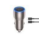 XO autonabíjačka CC51 PD 40W 2x USB-C sivá + USB-C - USB-C kábel