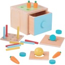 TOOKY TOY Drevená vzdelávacia zásuvka Montessori triedič 4 úrovne