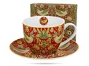 Morris šálka s podšálkou Červené jahody 430 ml Jumbo porcelán DUO