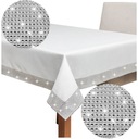 BIELA ​​BRUSOVÁ BRÚSKA na lesklý stôl so striebornými GLAMOUR ZIRCONIA 150x350 cm