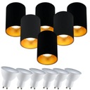 6x Svietidlo LED Tube Black Gold + 6x GU10 studená