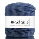 Bavlnená šnúra pre Macrame - NAVY MODRÁ 200m 3mm