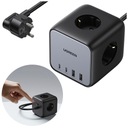 UGREEN CUBE POWER STRIP 65W USB / USB C + 3X AC ZÁSUVKA ČIERNA