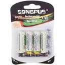 4x AA nabíjateľný Songpus 4700mAh Ni-MH R6