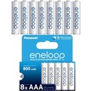 8X AAA/R3 BATÉRIE 800mAh NiMH BATERIE PANASONIC ENELOOP JAPONSKO