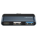 USAMS Adaptér HUB USB 2.0/USB 3.0/USB-C sivý/sivý