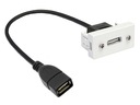 MEDIABOX modul 22,5x45 konektor USB2.0 A/zásuvka-A/zásuvka 0,2m biela