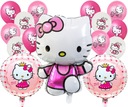 Sada balónov HELLO KITTY ružová mačička mačiatko narodeninový mix 15 ks