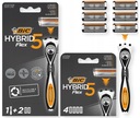 BIC HYBRID 5 FLEX ŠETRIČ HOLIACEJ HOLIACEJ HOLIACEJ STROJKY PRE MUŽOV + 6 NÁPLŇOV