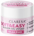 SOFT&EASY BUILDER GLAM PINK 45G stavebný gél CLARESA Strieborné častice