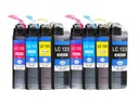 8X LC123 LC-123 ATRAMENTY PRE BROTHER DCP-J132W DCP-J152W MFC-J285 MFC-J650DW