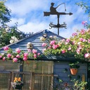 Weather Vane Strešná Záhrada Kôl Wind Fishing Boy