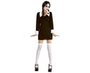 Streda Addams Outfit Goth Dress Halloween Kostým Karneval M